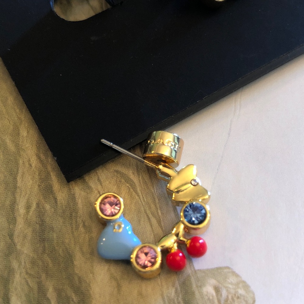 Authentic Coach New with card. Gold-Tone Multicolor crystals. - Picture 6 of 6